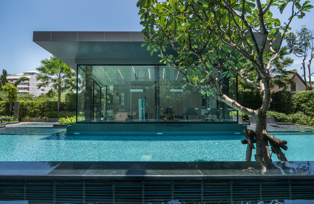 The sleek outdoor swimming pool at Arden Hotel & Residence Pattaya, a perfect relaxation spot for guests booking our best available rate.
