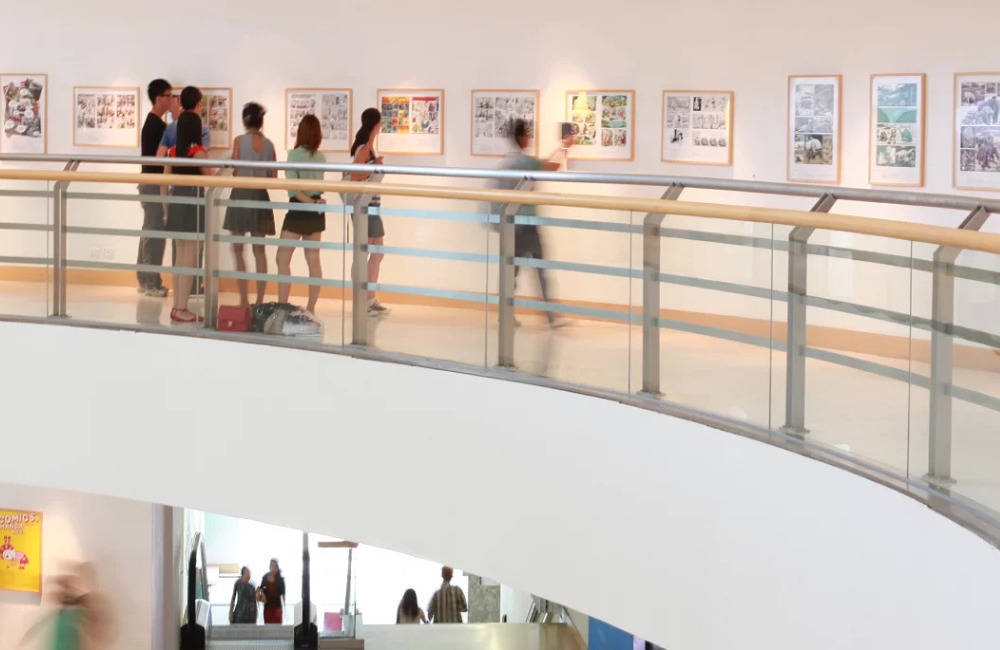 Bangkok Art and Culture Centre’s spiral interior with contemporary art display