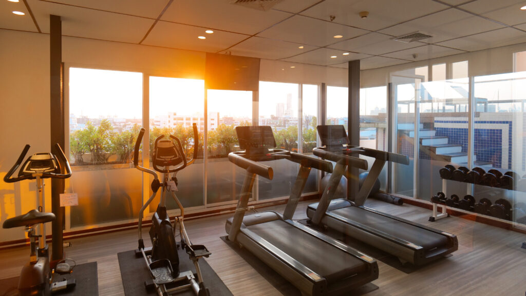 Hotel Amber Sukhumvit 85 fitness center with modern gym equipment near BTS On Nut Bangkok